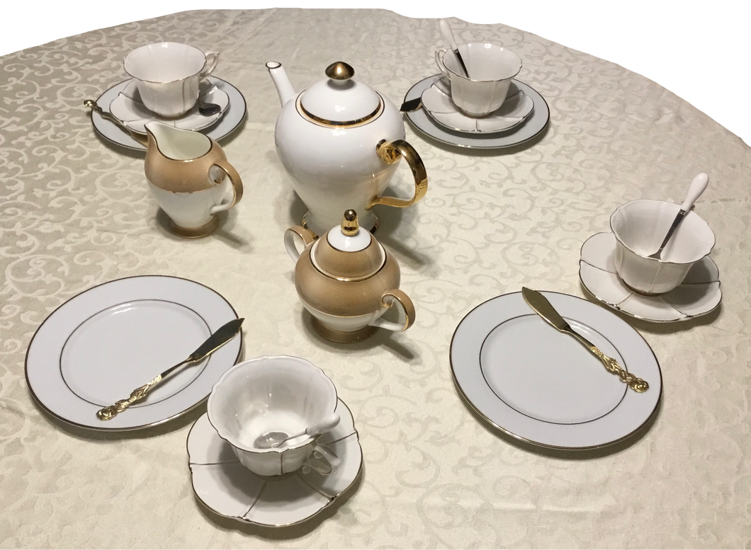 Tea set w/ cream & sugar bowl